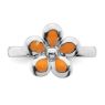 Picture of Silver Stackable Ring 2.25 mm Orange Enameled Flower