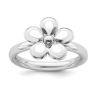 Picture of Silver Stackable Ring 2.25 mm White Enameled Flower