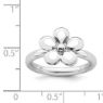 Picture of Silver Stackable Ring 2.25 mm White Enameled Flower