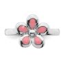Picture of Silver Stackable Ring 2.25 mm Pink Enameled Flower