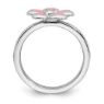 Picture of Silver Stackable Ring 2.25 mm Pink Enameled Flower