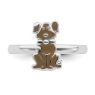 Picture of Silver Stackable Ring 2.25 mm Brown Enameled Dog Design