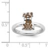 Picture of Silver Stackable Ring 2.25 mm Brown Enameled Dog Design