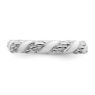 Picture of Silver Stackable Expressions White Enameled Patterned Ring