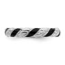 Picture of Silver Stackable Expressions Black Enameled Patterned Ring