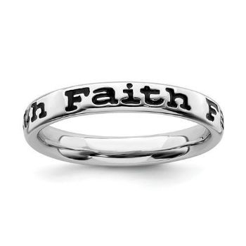 Picture of Sterling Silver Stackable Faith Ring