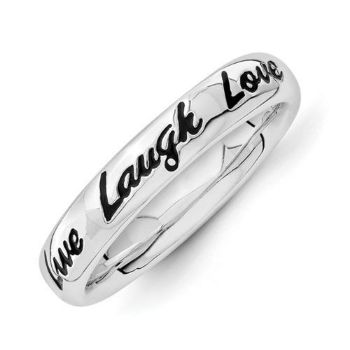 Picture of Live Laugh Love Sterling Silver Stackable Ring