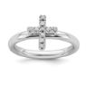 Picture of Silver Stackable Cross Diamond Ring