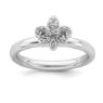 Picture of Silver Stackable Fleur De Lis Diamond Ring