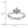 Picture of Silver Stackable Fleur De Lis Diamond Ring