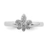 Picture of Silver Stackable Fleur De Lis Diamond Ring