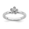 Picture of Silver Stackable Flower Diamond Ring