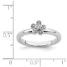 Picture of Silver Stackable Flower Diamond Ring