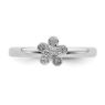 Picture of Silver Stackable Flower Diamond Ring