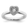 Picture of Silver Stackable Heart Diamond Ring