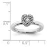 Picture of Silver Stackable Heart Diamond Ring