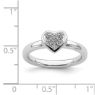 Picture of Silver Stackable Heart Diamond Ring