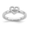 Picture of Silver Stackable Heart Diamond Ring