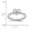 Picture of Silver Stackable Heart Diamond Ring