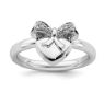 Picture of Silver Stackable Heart w/Bow Diamond Ring
