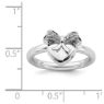 Picture of Silver Stackable Heart w/Bow Diamond Ring