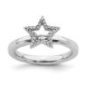 Picture of Silver Stackable Star Diamond Ring