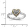 Picture of Sterling Silver Heart Diamond Ring