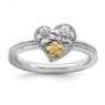 Picture of Sterling Silver Heart Diamond Ring