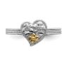 Picture of Sterling Silver Heart Diamond Ring