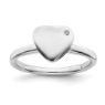 Picture of Sterling Silver Heart Diamond Ring