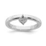 Picture of Sterling Silver Heart Diamond Ring