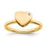 Picture of Sterling Silver Heart Gold Plated Diamond Ring