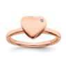 Picture of Sterling Silver Heart Rose Gold Plated Diamond Ring