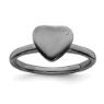 Picture of Sterling Silver Heart Ruthenium Plated Diamond Ring