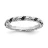 Picture of Sterling Silver Stackable Black & White Diamond Ring