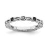 Picture of Sterling Silver Stackable Black & White Diamond Ring