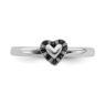 Picture of Sterling Silver Stackable Heart Black & White Diamond Ring