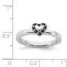 Picture of Sterling Silver Stackable Heart Black & White Diamond Ring