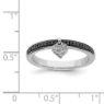 Picture of Sterling Silver Stackable Heart Black & White Diamond Ring