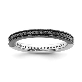 Picture of Sterling Silver Stackable Reversible Black & White Diamond Ring