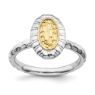 Picture of Sterling Silver Oval Ring with 14K Yellow Gold Accent