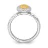 Picture of Sterling Silver Oval Ring with 14K Yellow Gold Accent