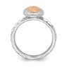 Picture of Sterling Silver Oval Ring with 14K Rose Gold Accent