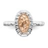 Picture of Sterling Silver Oval Ring with 14K Rose Gold Accent