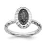 Picture of Sterling Silver Oval Ring Ruthenium-plated