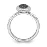 Picture of Sterling Silver Oval Ring Ruthenium-plated