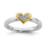 Picture of Sterling Silver Heart Diamond Ring