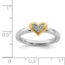 Picture of Sterling Silver Heart Diamond Ring