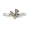 Picture of Sterling Silver Butterfly Diamond Ring