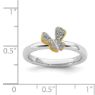 Picture of Sterling Silver Butterfly Diamond Ring